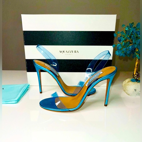 Aquazzura - So Nude PVC Slingback Sandals Ice - 37 (7) - New in Box - Picture 5 of 16